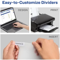 Avery Big Tab Insertable Plastic Dividers with Pocket, 5 Tabs, Multicolor Pastel (07714) New
