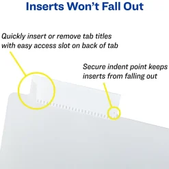 Avery Big Tab Insertable Plastic Dividers with Pocket, 5 Tabs, Multicolor Pastel (07714) New