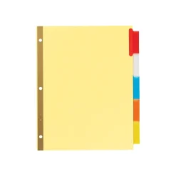 Avery Big Tab Insertable Buff Paper Dividers, 5-Tab, Assorted Colors, 48 Sets/Carton (11109)