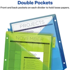 Avery Big Tab Insertable Plastic Dividers with 2 Pockets, 5 Tabs, Multicolor (11906) Best