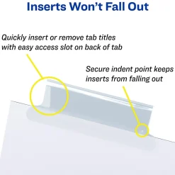 Avery Big Tab Insertable Paper Dividers, Clear 5 Tab, White (11122) Hot