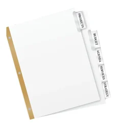 Avery Big Tab Insertable Paper Dividers, Clear 5 Tab, White (11122) Hot