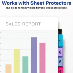 Avery Big Tab Insertable Plastic Dividers with 2 Pockets, 8 Tabs, Two-Tone Multicolor (11983)