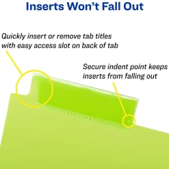 Avery Big Tab Insertable Plastic Dividers with 2 Pockets, 8 Tabs, Two-Tone Multicolor (11983)