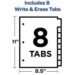 Avery Big Tab Write & Erase Paper Dividers, 8 Tab, White, 48 Sets/Carton (23078CT) Online