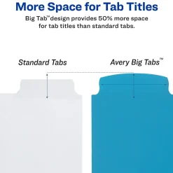 Avery Big Tab Write & Erase Plastic Dividers, 5 Tabs, Bright Multicolor (16129) Clearance