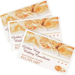 Sale Clean Edge Business Cards, 2" x 3 1/2", Linen Textured White, 200 Per Pack (8873) Business Cards