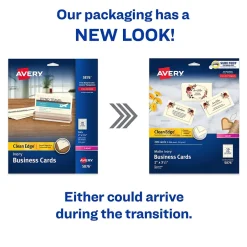 Outlet Clean Edge Business Cards, 3.5" x 2", Matte Ivory, 200/Pack (5876) Business Cards