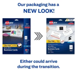 Sale Clean Edge Business Cards, 3.5" x 2", Matte White, 160/Pack (8869) Business Cards