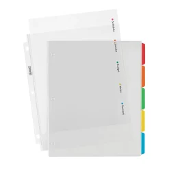 Avery Clear Easy View Plastic Dividers, 5 Tabs, Multicolor (16740) Online