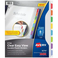Avery Clear Easy View Plastic Dividers, 8 Tabs, Multicolor (16741) Online