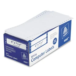 Avery Computer Labels, Dot Matrix Labels and Pin-Feed Labels, 15/16" x 4", White, 5,000 Labels/Pack (4065)* Address Labels