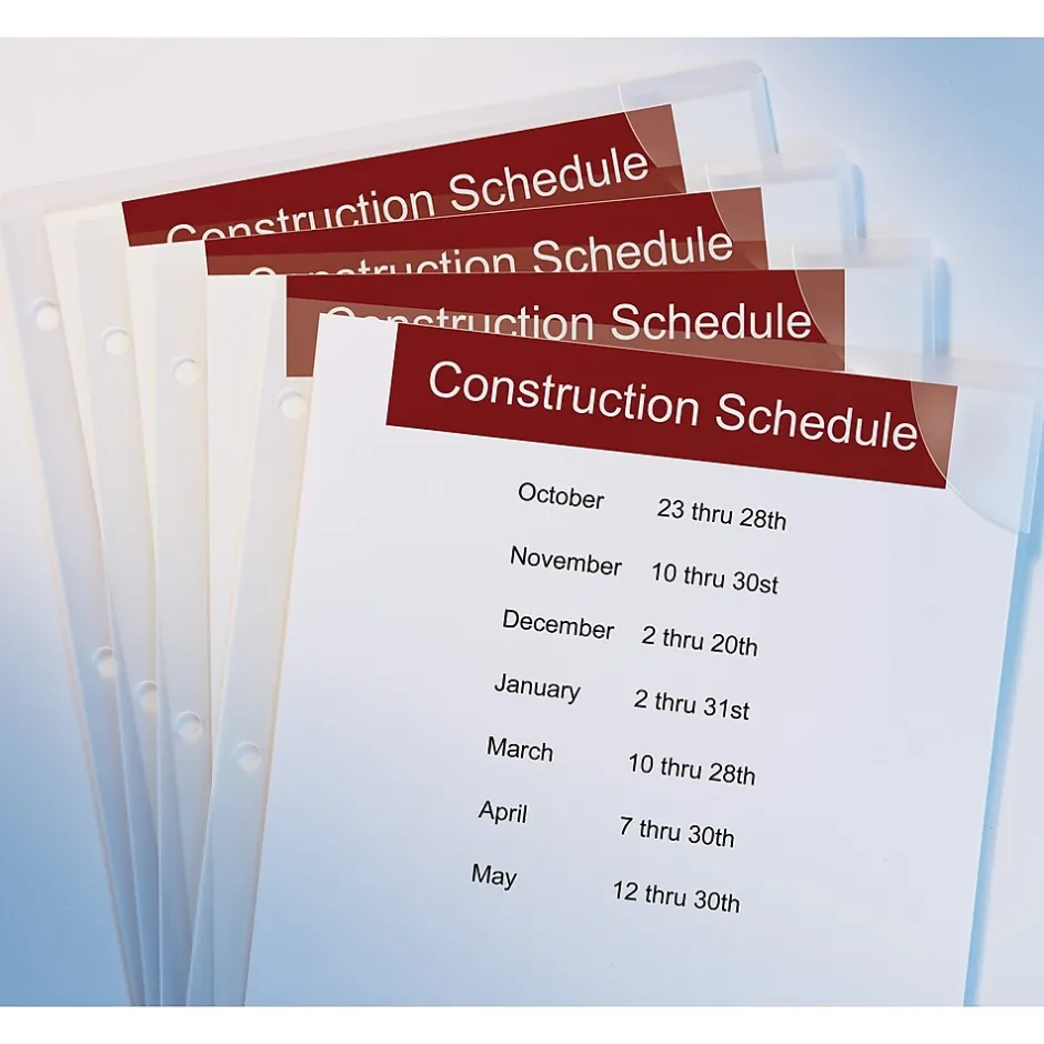 Avery Corner Lock, 3-Hole Punched Plastic Sleeves, Heavyweight, 8-1/2” x 11”, Clear, 4/Pack (72269) Sale