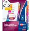 Avery Customizable Table of Contents Divider, Multicolor, 3 Sets/Pack (11071) Hot