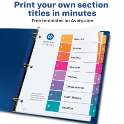 Avery Customizable Table of Contents Divider, Multicolor, 3 Sets/Pack (11071) Hot