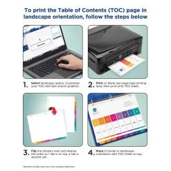 Avery Customizable Table of Contents Dividers, 12-Tab, Multicolor, 3 Sets/Pack (11073)