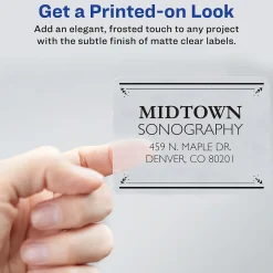 Avery Easy Peel Inkjet Shipping Labels, 3-1/3" x 4", Clear, 60 Labels/Pack (18664)* Shipping Labels