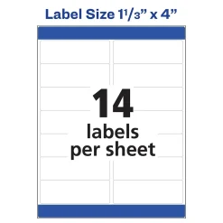 Avery Easy Peel Laser Address Labels, 1-1/3