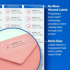 Avery Easy Peel Laser Address Labels, 1" x 2-5/8", Clear, 750 Labels/Pack (5630)* Shipping Labels