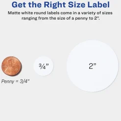 Avery Easy Peel Laser/Inkjet Round Labels, 3/4