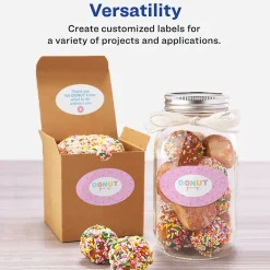 Avery Easy Peel Laser/Inkjet Oval Labels, 1 1/2" x 2 1/2", Glossy White, 180 Labels/Pack (22804) Outlet