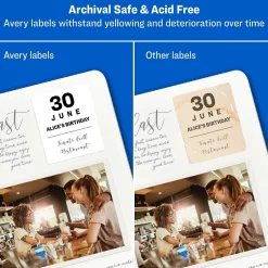 Avery Easy Peel Laser/Inkjet Oval Print to the Edge Labels, 1-1/2" x 2-1/2", White, 270 Labels/Pack (6583) Sale