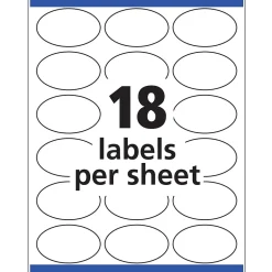 Avery Easy Peel Laser/Inkjet Oval Print to the Edge Labels, 1-1/2