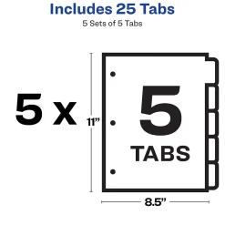 Avery EcoFriendly Index Maker Dividers, 5 Tab, White, 5/Pack (AVE11580) Sale