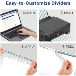 Avery EcoFriendly Index Maker Print & Apply Label Paper Dividers, 12 Tab, White, 5/Pack (11582) Hot