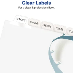 Avery EcoFriendly Index Maker Print & Apply Label Paper Dividers, 12 Tab, White, 5/Pack (11582) Hot