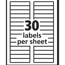 Avery EcoFriendly Laser/Inkjet File Folder Labels, 2/3" x 3-7/16", White, 750 Labels/Box (48266) Online
