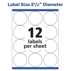 Avery High Visibility Laser Shipping Labels, 2.5