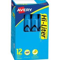 Avery Hi-Liter Desk Style Highlighters, Chisel Tip, Blue, Dozen (24016) Outlet