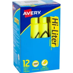 Avery Hi-Liter Desk Style Highlighters, Chisel Tip, Yellow, Dozen (24000) Online