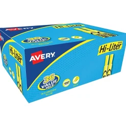 Avery Hi-Liter Desk-Style Highlighters, Fluorescent Yellow, Value Pack of 36 (98208)