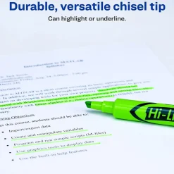Avery Hi-Liter Tank Highlighters, Chisel, Green, Dozen (24020) Discount