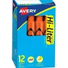 Avery Hi-Liter Tank Highlighters, Chisel, Orange, Dozen (24050) Best