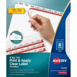 Avery Index Maker Big Tab Paper Dividers with Print & Apply Label Sheets, 8 Tabs, White (11491) Online