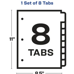 Avery Index Maker Big Tab Paper Dividers with Print & Apply Label Sheets, 8 Tabs, White (11491) Online