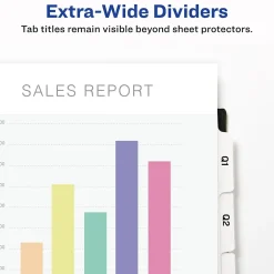 Avery Index Maker Extra-Wide Paper Dividers with Print & Apply Label Sheets, 5 Tabs, White, 5 Sets/Pack (AVE11440) New