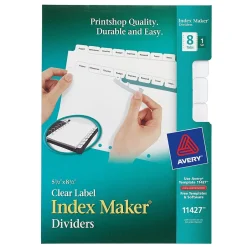 Avery Index Maker Mini Paper Dividers with Print & Apply Label Sheets, 8 Tabs, White (11427) Hot