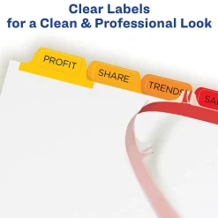 Avery Index Maker Paper Dividers with Print & Apply Label Sheets, 8 Tabs, Multicolor, 5 Sets/Pack (11419) Clearance