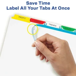 Avery Index Maker Paper Dividers with Print & Apply Label Sheets, 5 Tabs, Multicolor, 25 Sets/Pack (11423) Hot