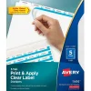 Avery Index Maker Paper Dividers with Print & Apply Label Sheets, 5 Tabs, White (11416)