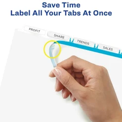 Avery Index Maker Paper Dividers with Print & Apply Label Sheets, 5 Tabs, White (11416)