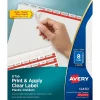 Avery Index Maker Plastic Dividers with Print & Apply Label Sheets, 5 Tabs, Frosted White, 5 Sets/Pack (12450) Outlet
