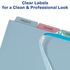 Avery Index Maker Print & Apply Label Plastic Dividers, 5-Tab, Translucent Multicolor (11452) Online