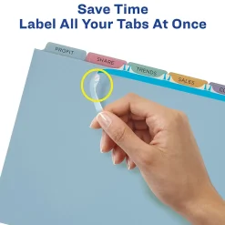 Avery Index Maker Print & Apply Label Plastic Dividers, 5-Tab, Translucent Multicolor (11452) Online