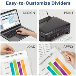 Avery Index Maker Standard Weight Sheet Protector Plastic Dividers, 5-Tab, 8-1/2" x 11", Clear (75500)