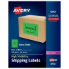 Avery Laser Shipping Labels, 5-1/2" x 8-1/2", Neon Green, 200 Labels/Box (5952)* Shipping Labels